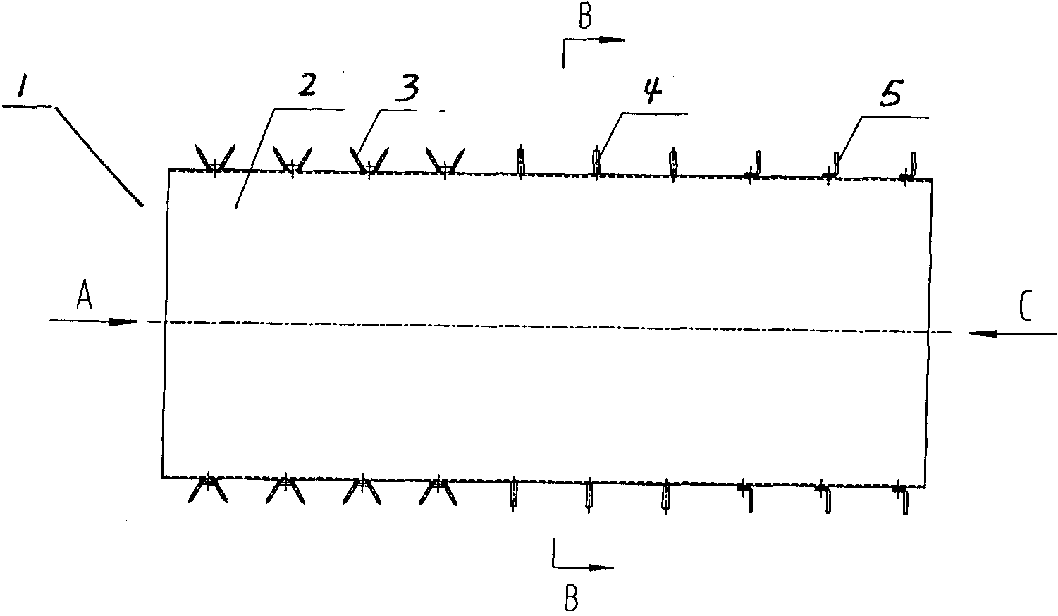 Opening and cleaning method for axial flow opener for opening picking or blowing carding process and special composite beater device thereof