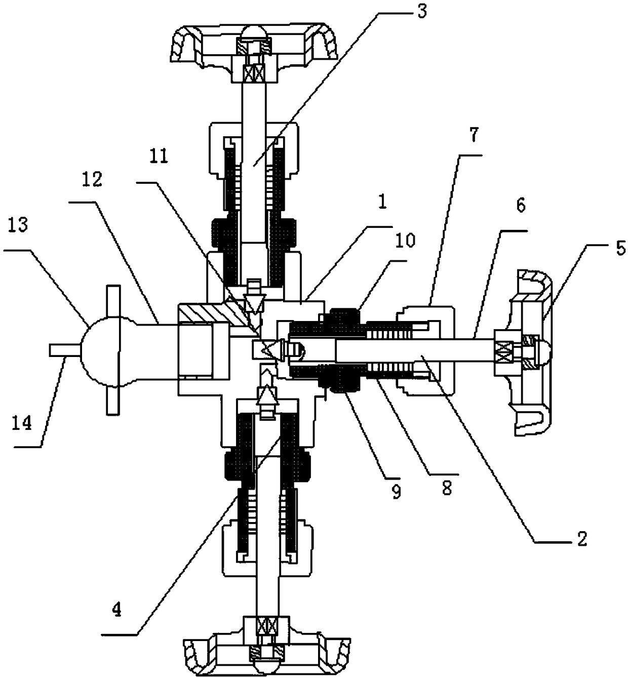 High-pressure resistant three-valve group