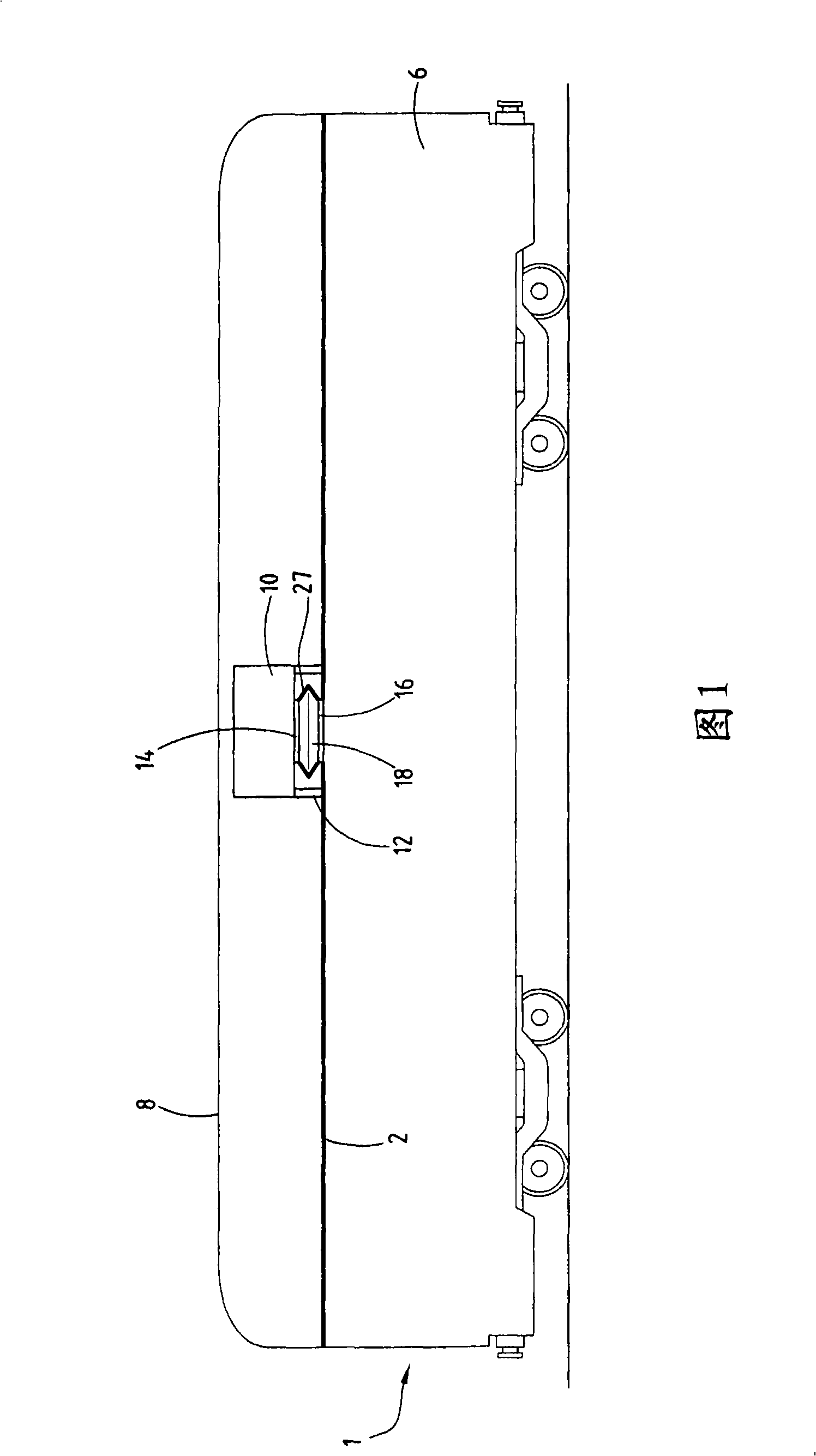 Railway vehicle with an air conditioning device fixed to the vehicle roof panel