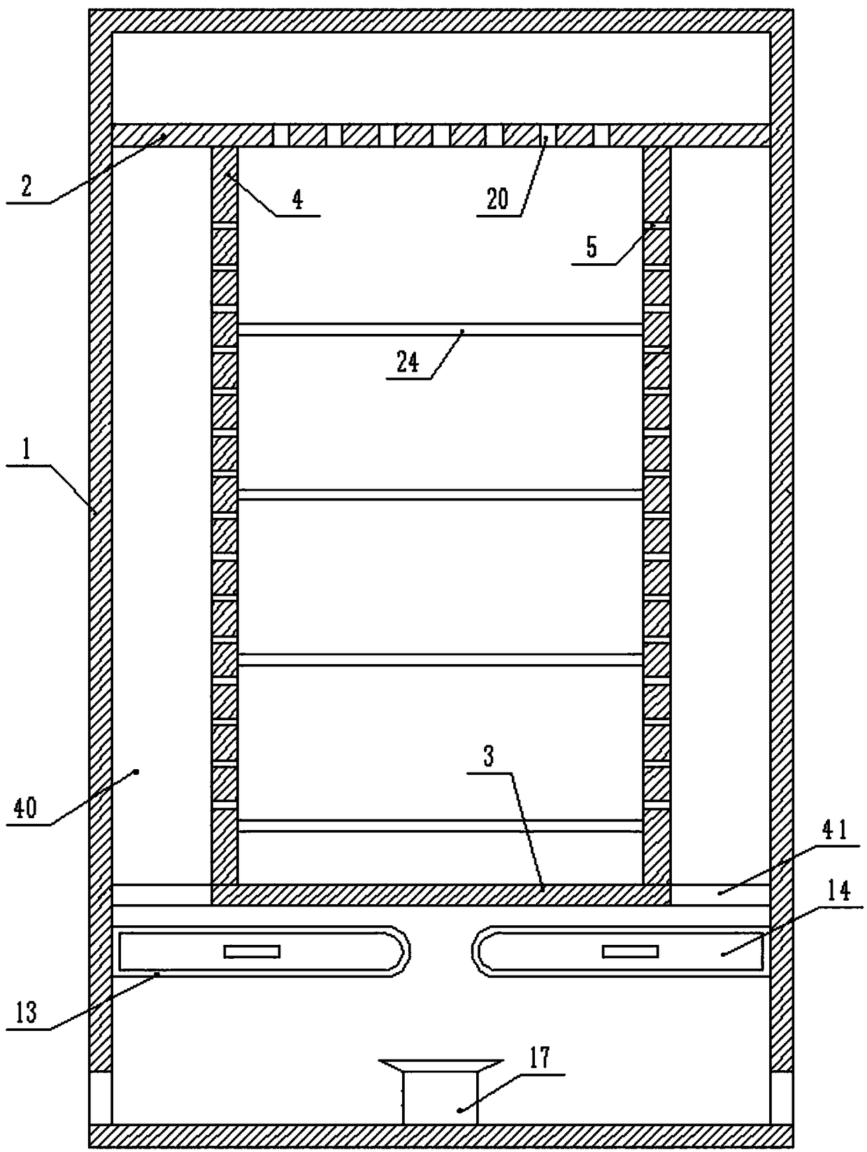 Cabinet-type computer server heat dissipation system