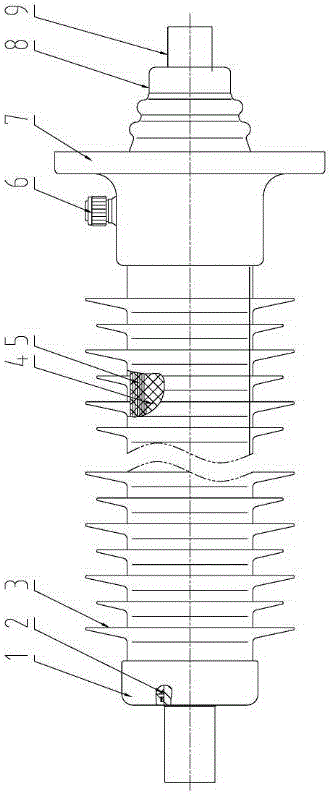 Dry type capacitive short tail type GIS sleeve