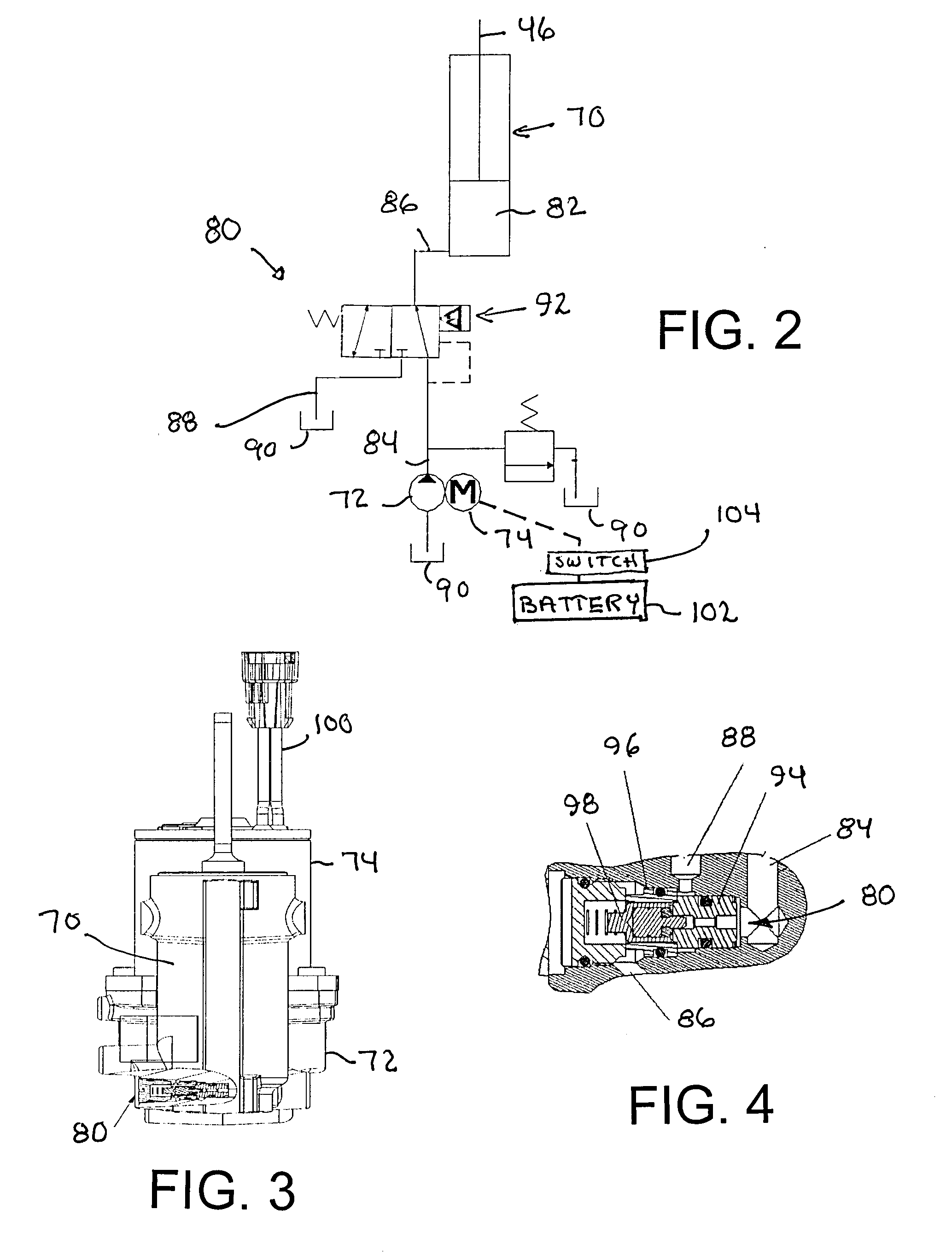 Electro-hydraulic lift mechanism for lawn mower deck