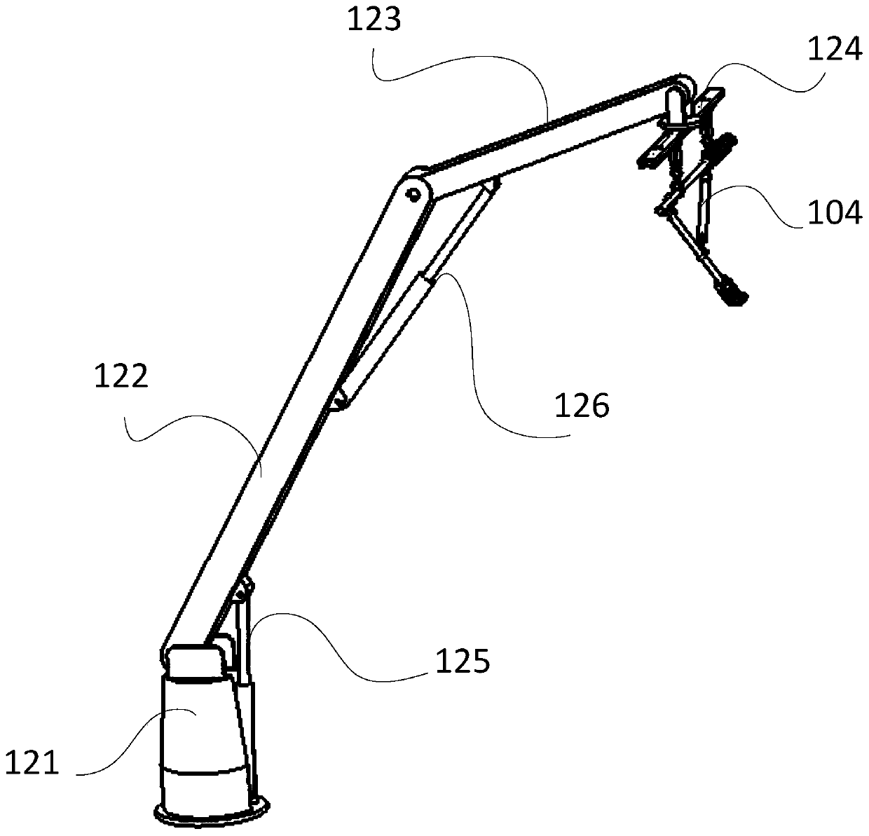 Grabbing and lifting mechanism for railway cantilever mounting robot