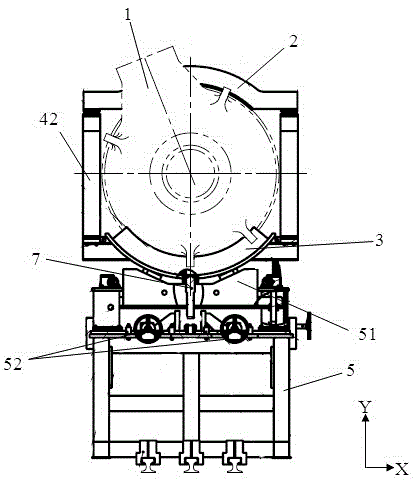 Adjusting tooling for welding of main pump casing of nuclear steam generator