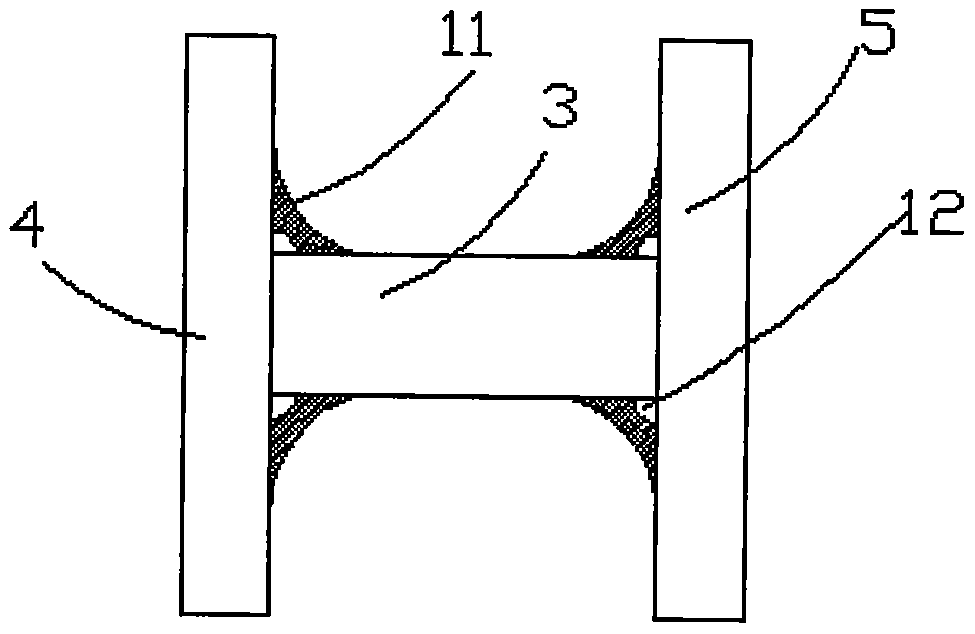 H-shaped steel structural column provided with base for dwelling houses and alloy material for manufacturing same