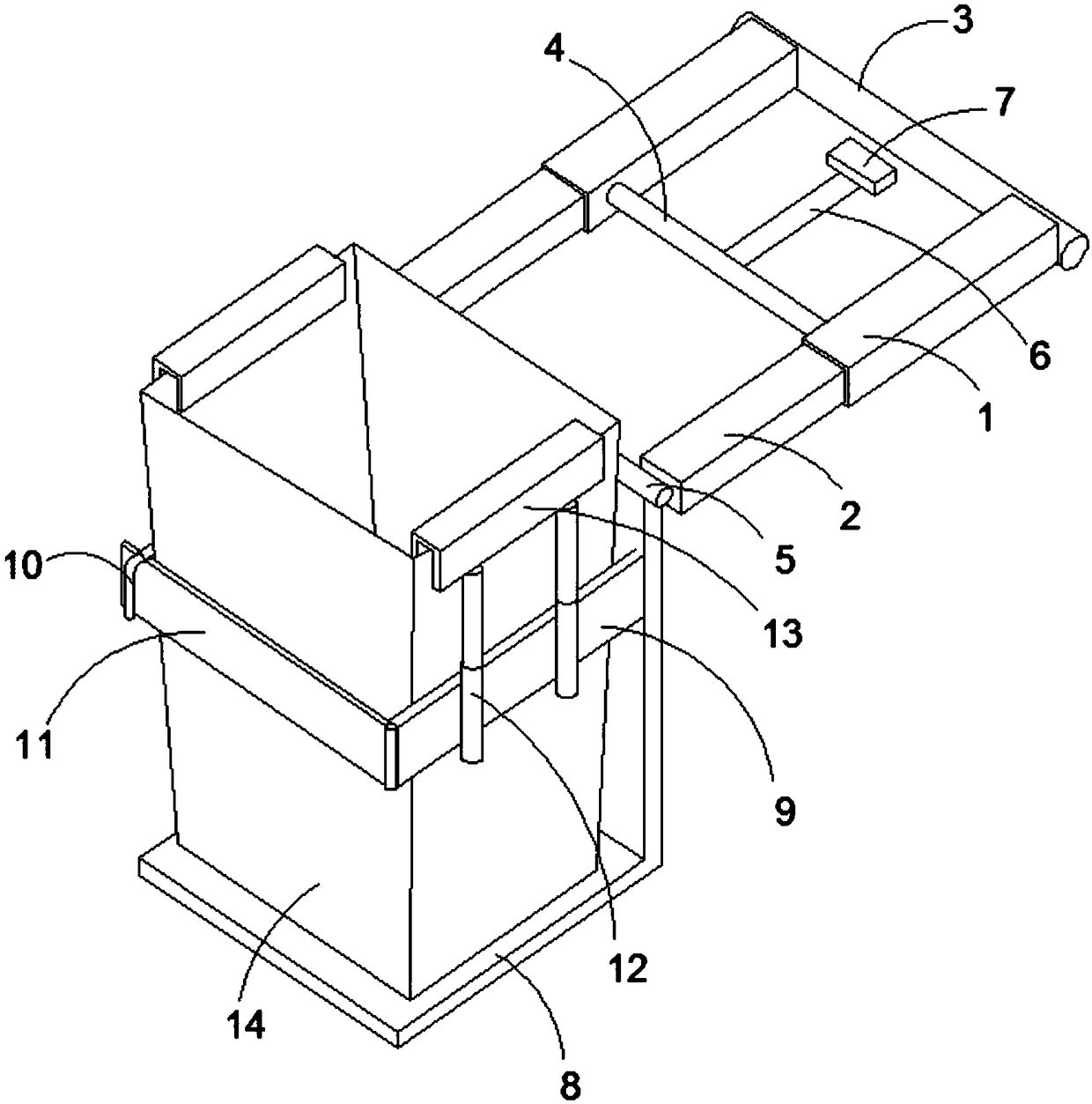 Automatic loading and unloading mechanical arm of compression garbage truck