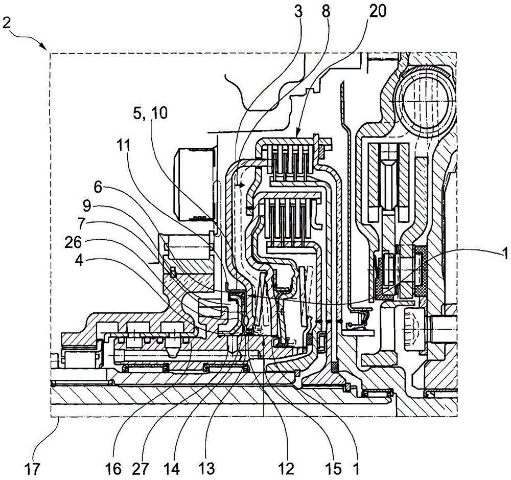 Sealing element for a hydraulically-actuated friction clutch