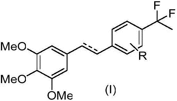 Gem-difluoro ethyl substitutional diphenylethene and diphenylethane derivative as well as preparation method and application thereof