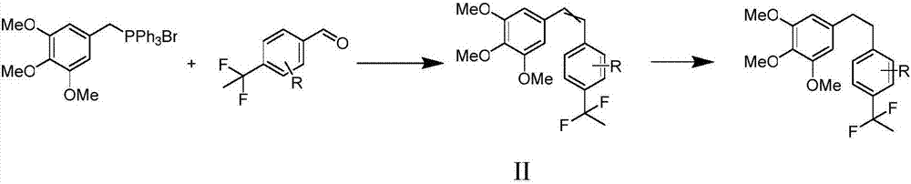 Gem-difluoro ethyl substitutional diphenylethene and diphenylethane derivative as well as preparation method and application thereof