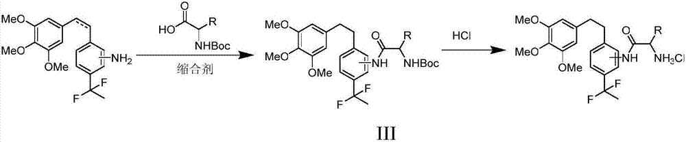 Gem-difluoro ethyl substitutional diphenylethene and diphenylethane derivative as well as preparation method and application thereof