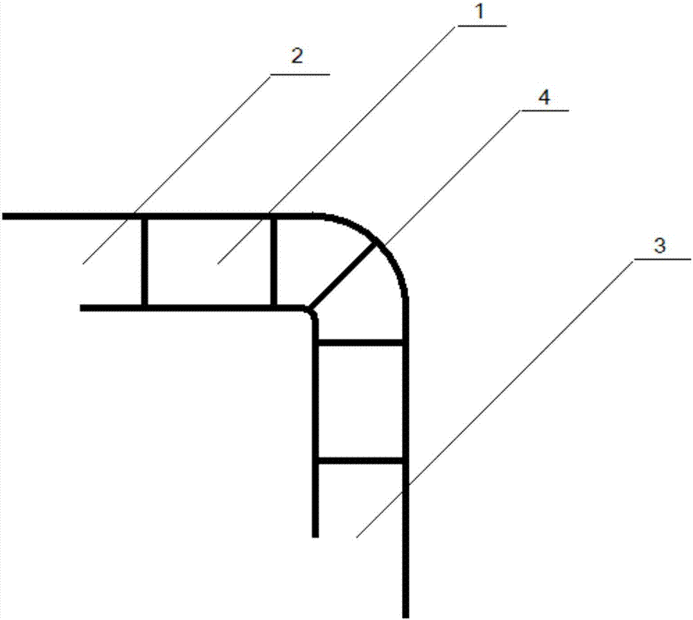 Stone powder-pressed hollow external corner line with double buckling grooves