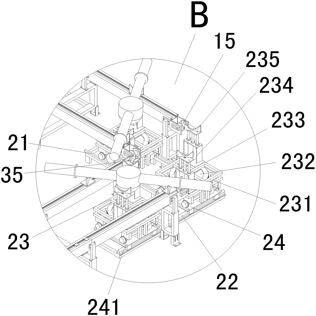 Axle housing conveying line