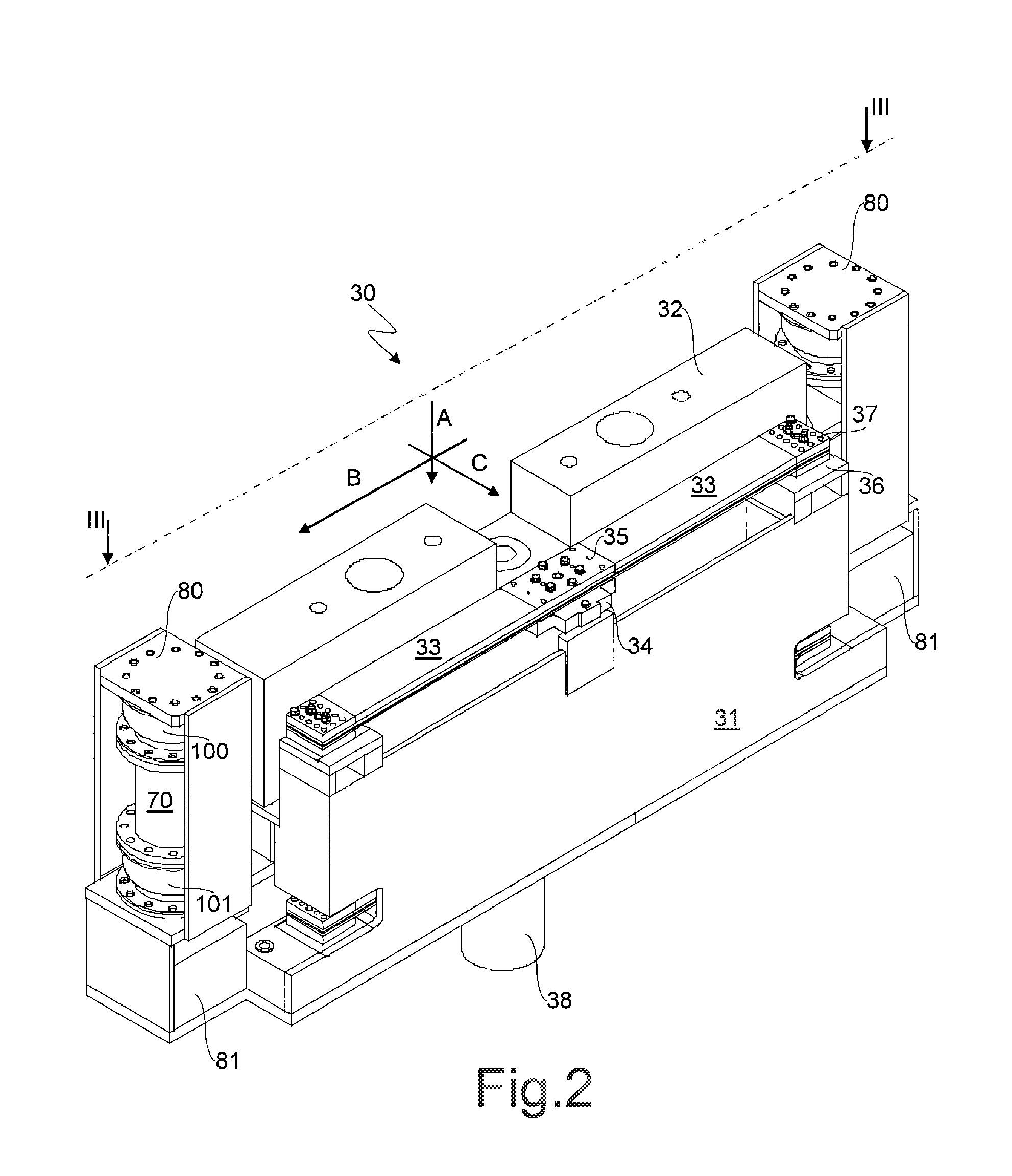 Device for supporting and oscillating continuous casting moulds in continuous casting plants