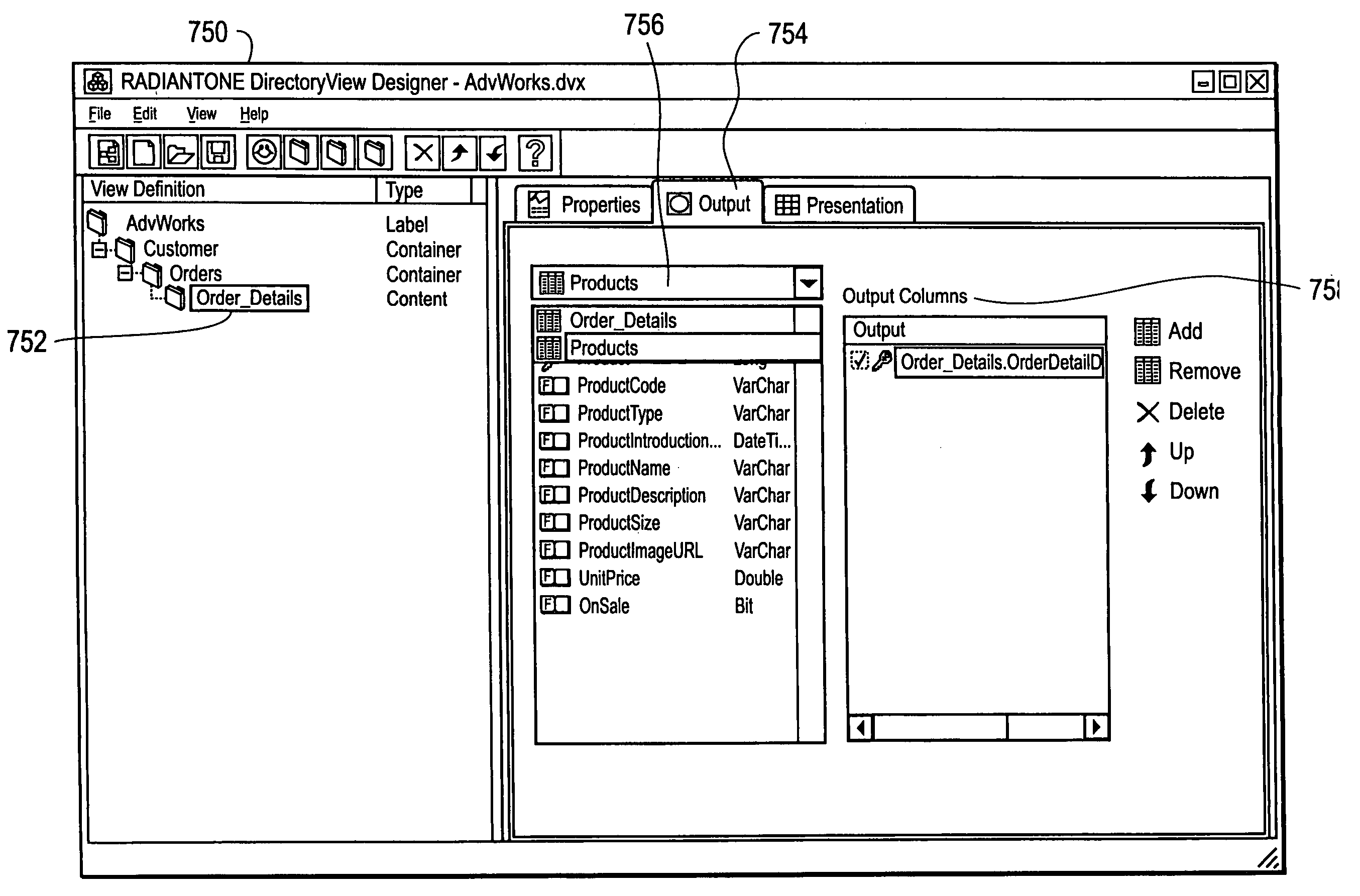 System and method for providing access to databases via directories and other hierarchical structures and interfaces