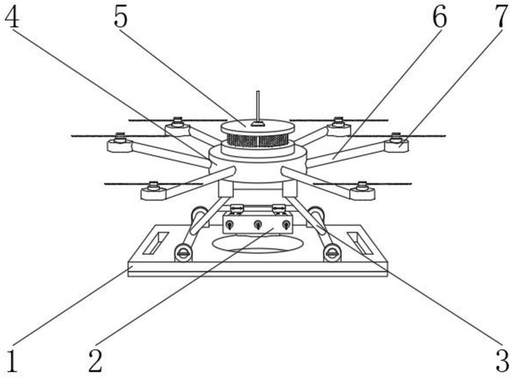 Fire-fighting six-rotor aircraft for overhead power grid