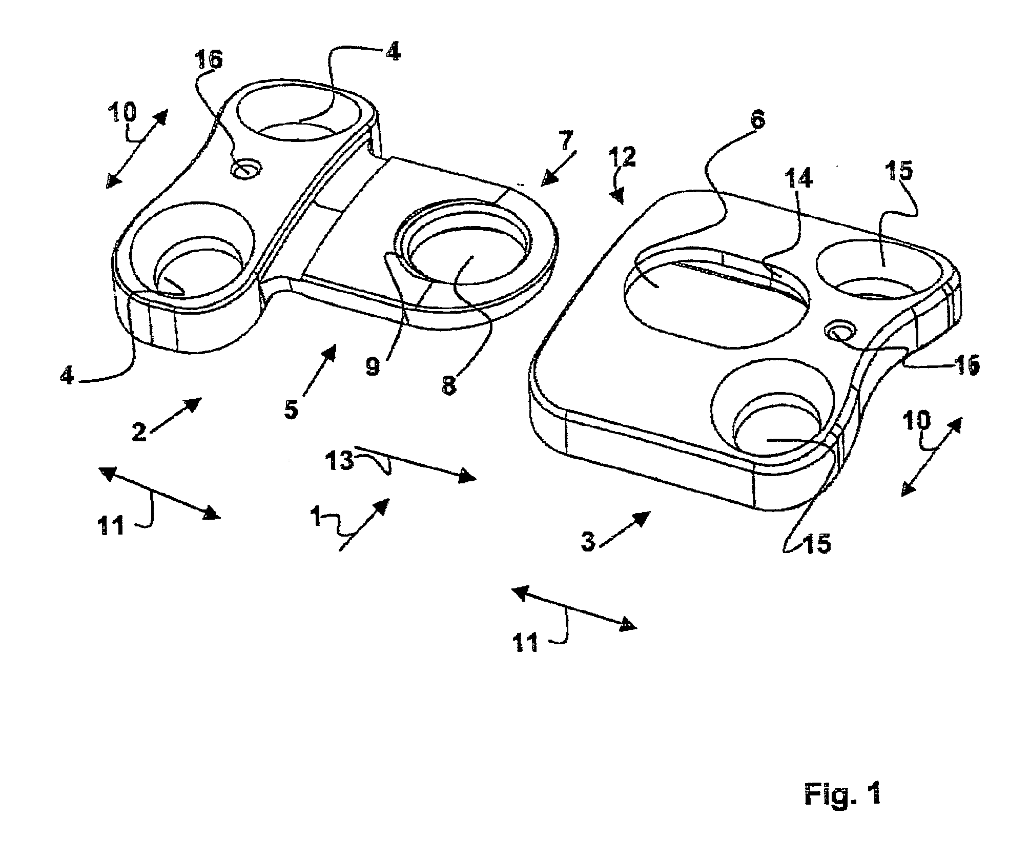 Plate implant, in particular for use on a spinal column