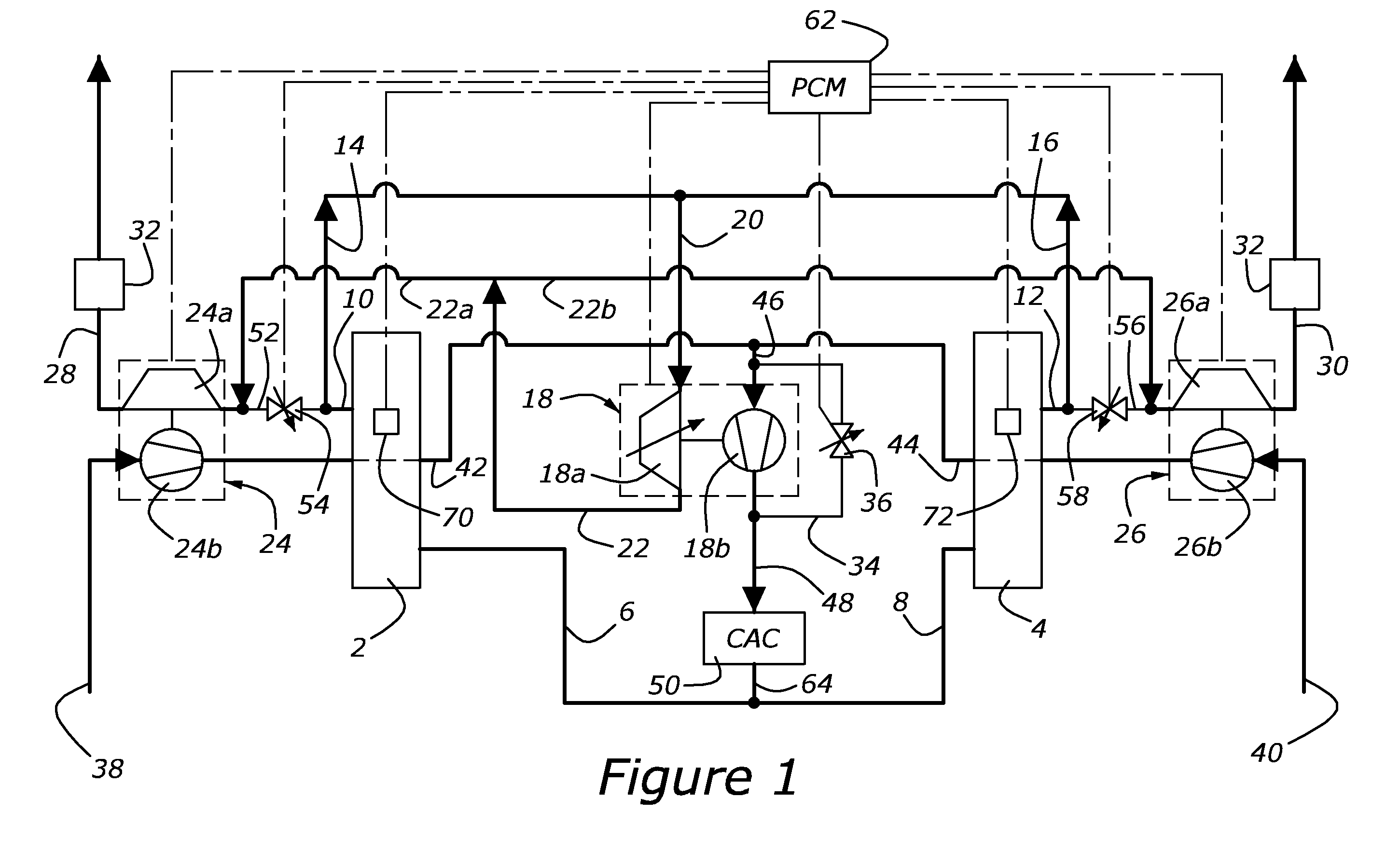 Split-Series Sequential Turbocharged Engine