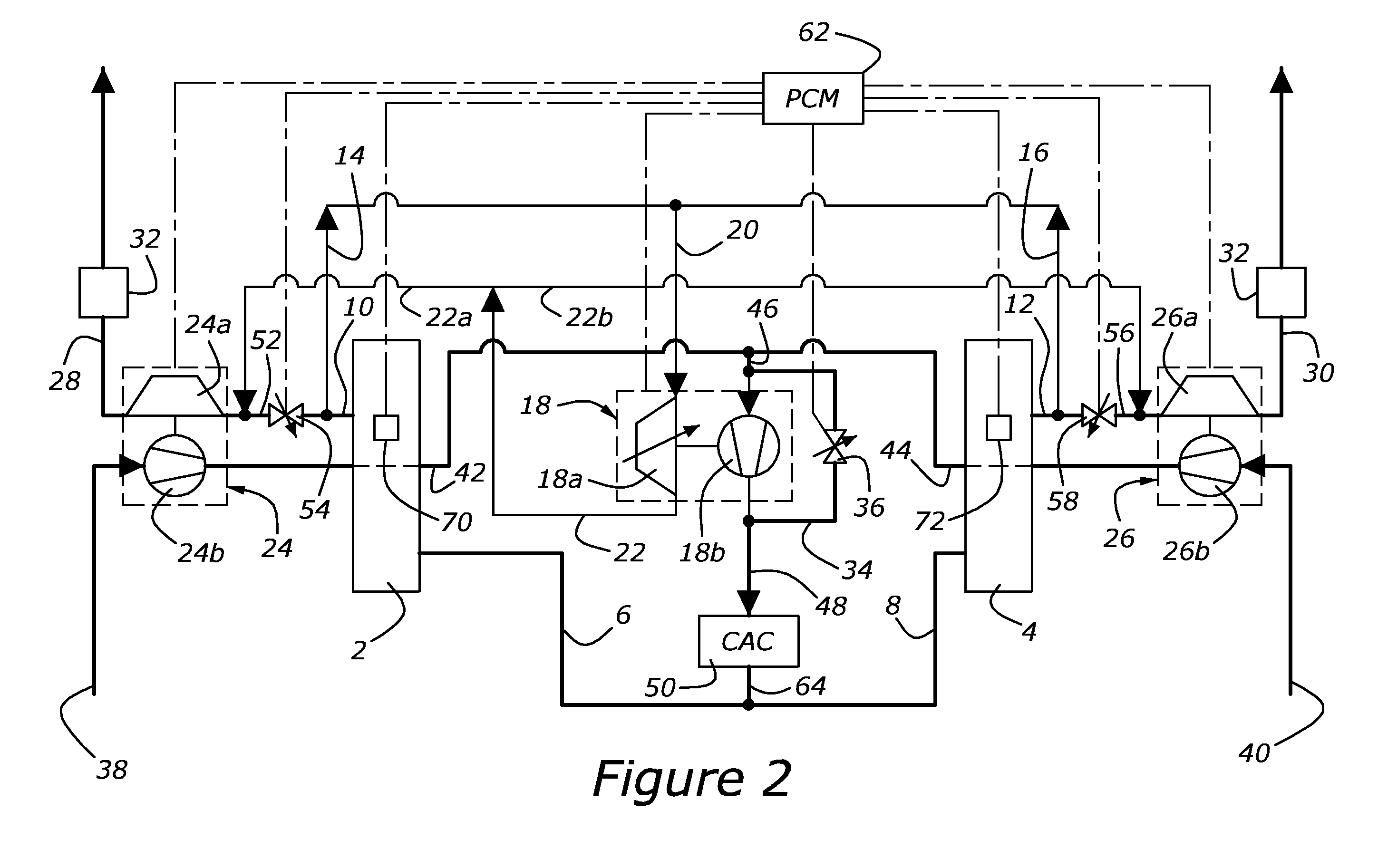 Split-Series Sequential Turbocharged Engine