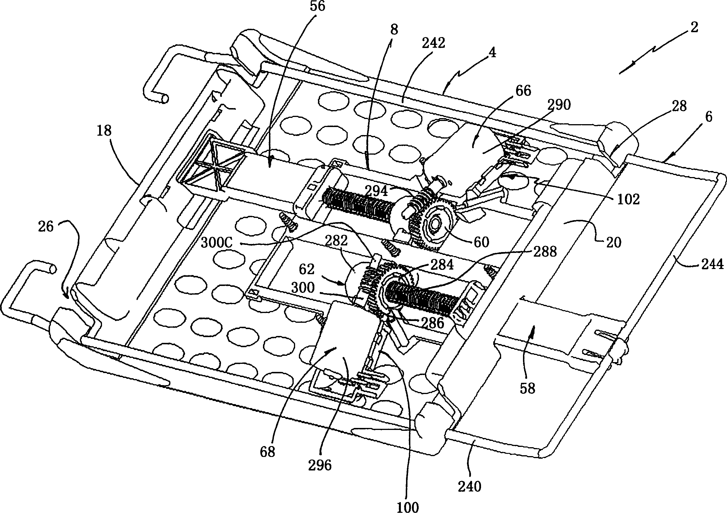 Power lumbar mechanism