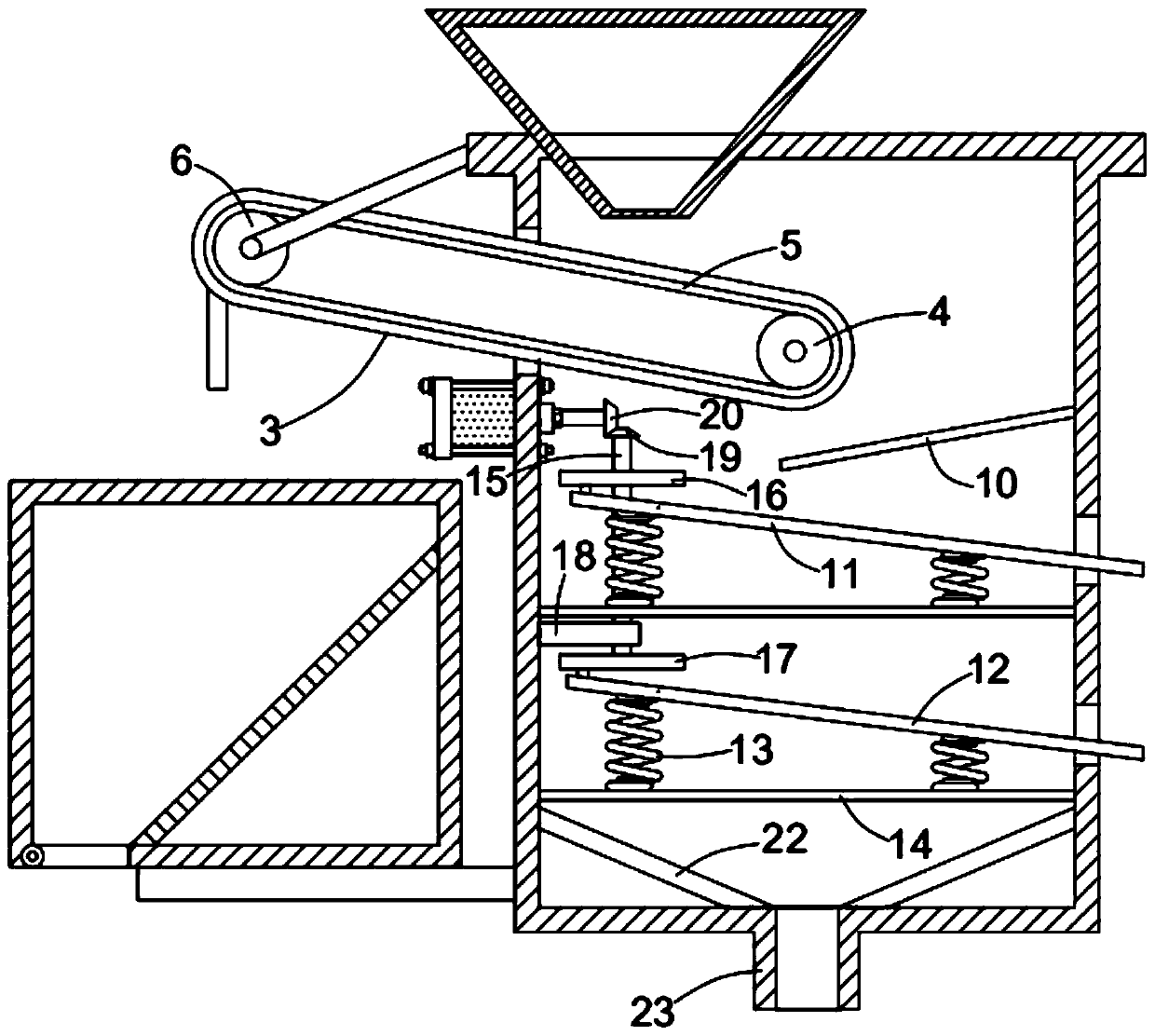 Sand iron ore powder collecting and sand sorting device