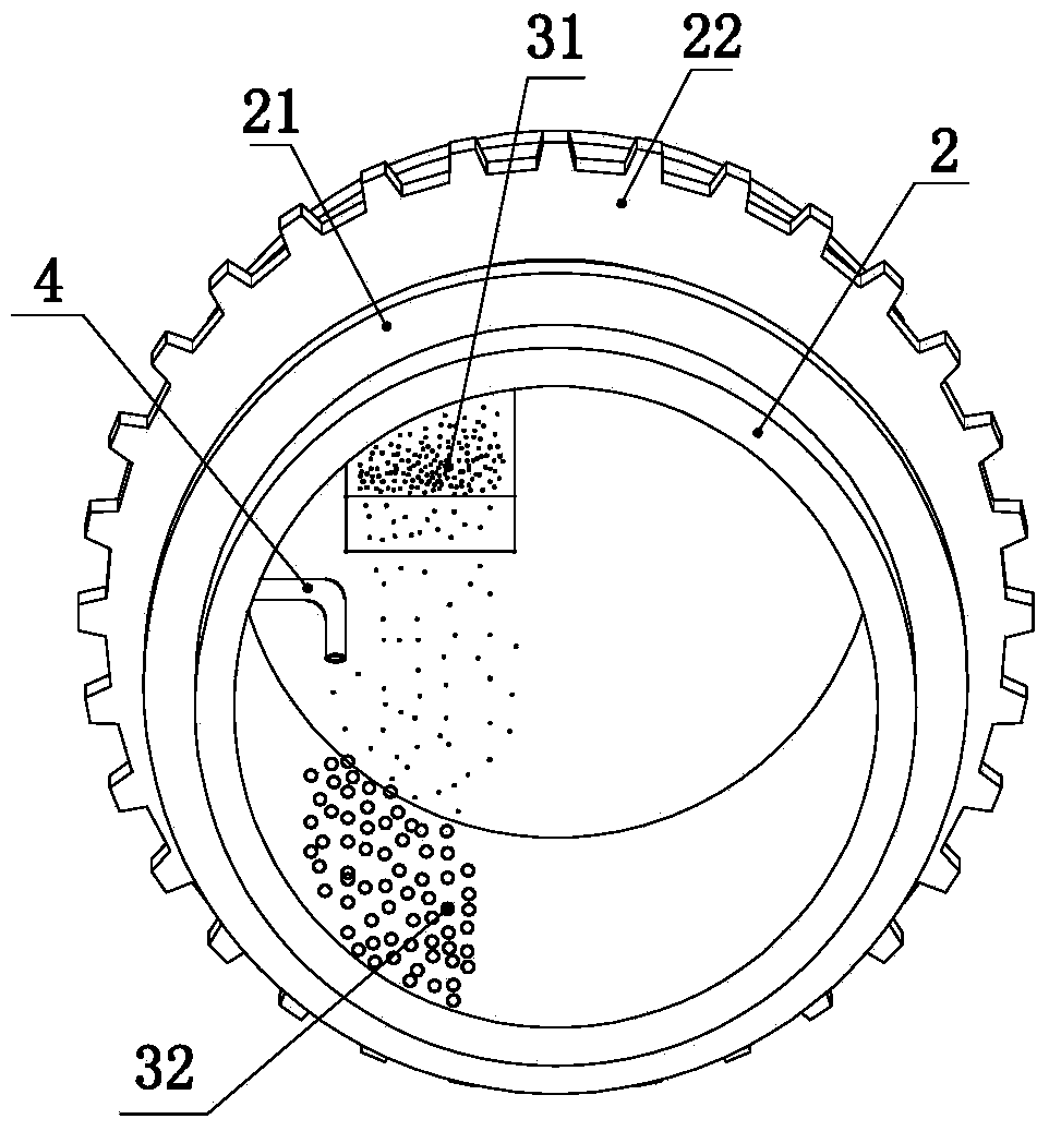 Anti-caking device of drum granulator