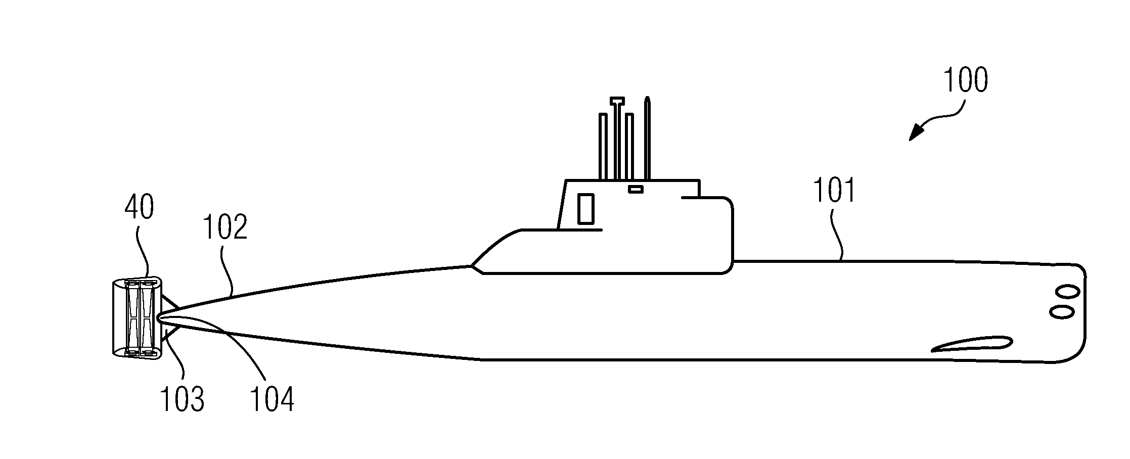 Submarine with a propulsion drive with an electric motor ring