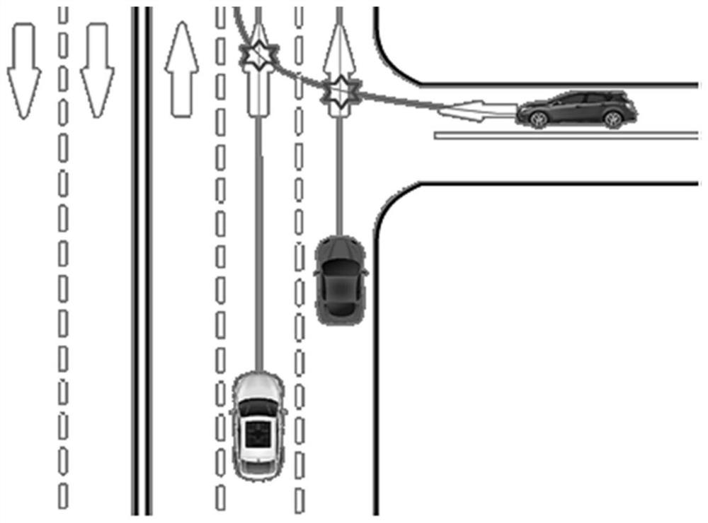 Branch vehicle afflux early warning system for vehicles coming and going on main road