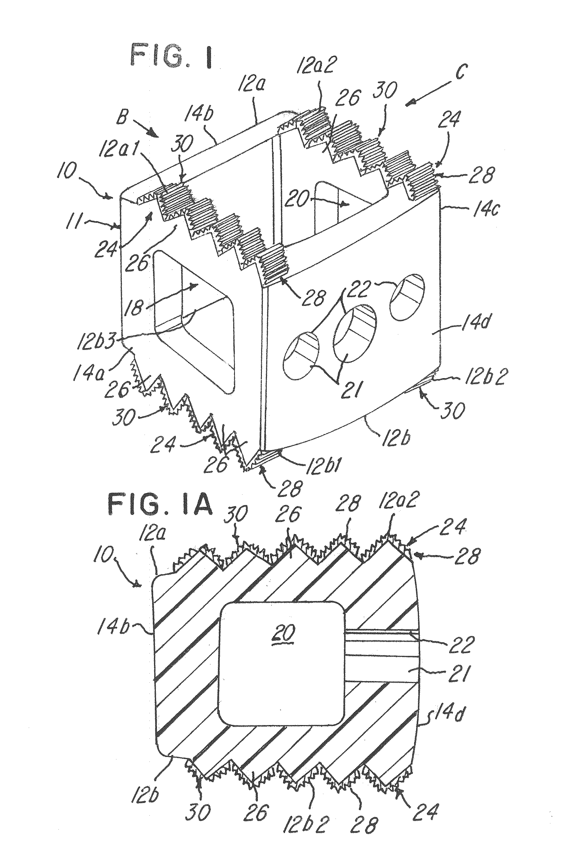 Composite orthopedic implant having a low friction material substrate with primary frictional features and secondary frictional features