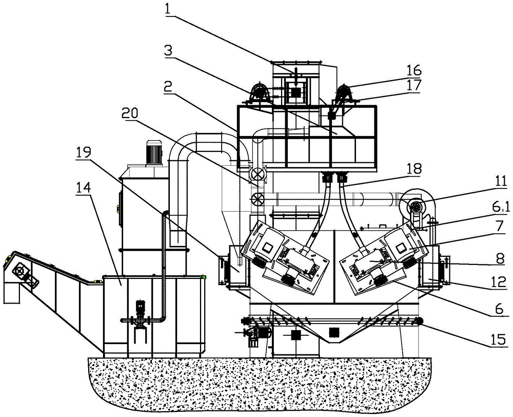 Strip steel passing shot blasting machine