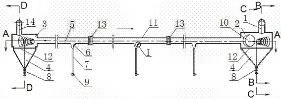 Device and method for dust collection and discharge of sintering flue gas