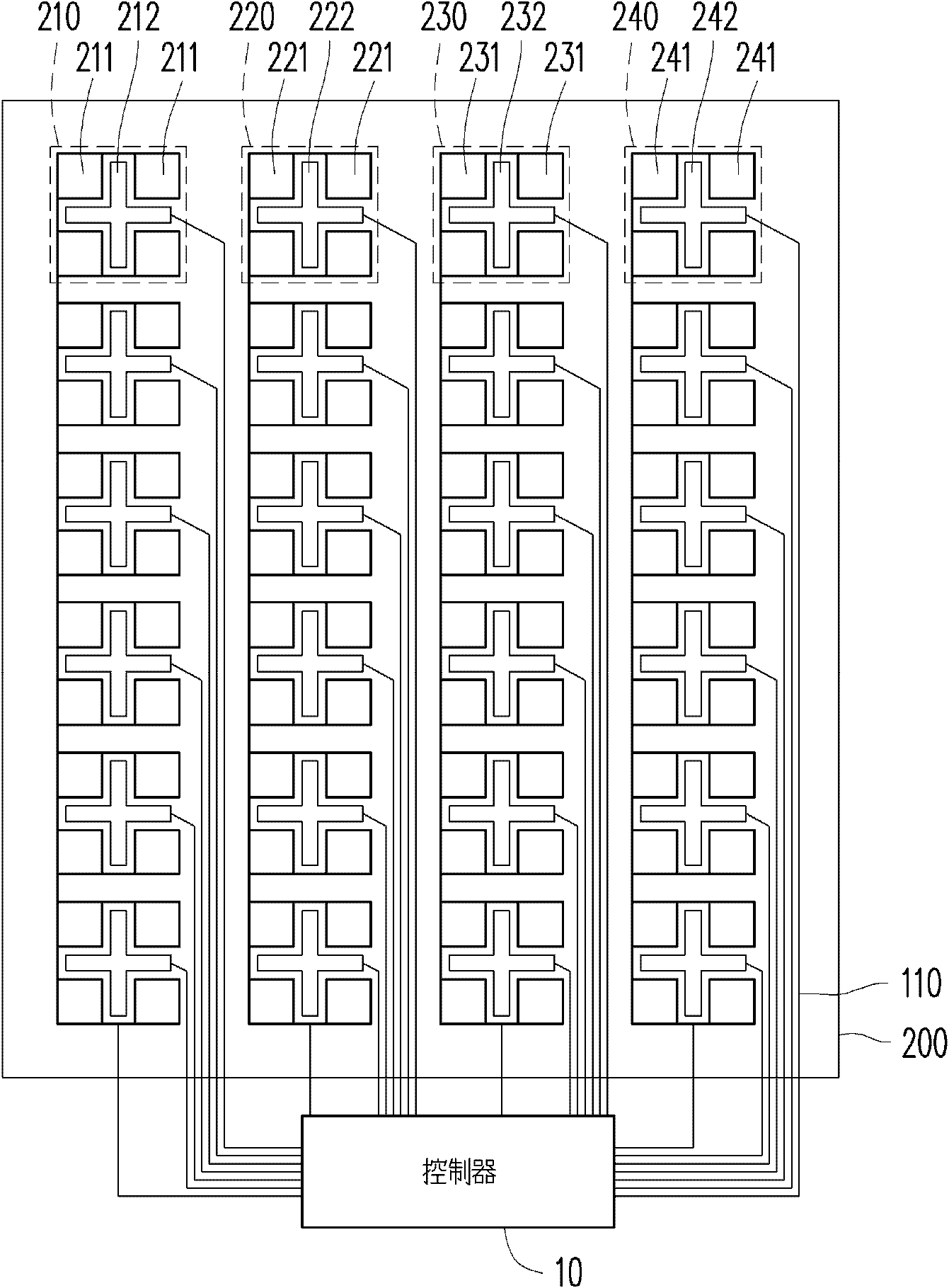 Layout structure of capacitive touch panel