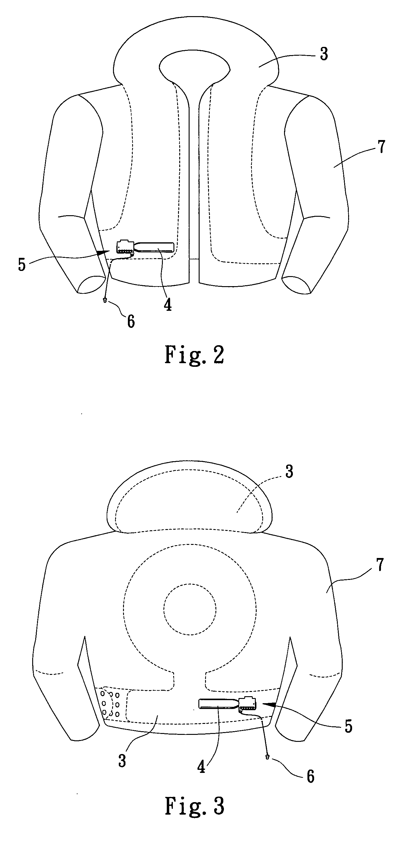 Inflating and separating device of body protection airbags