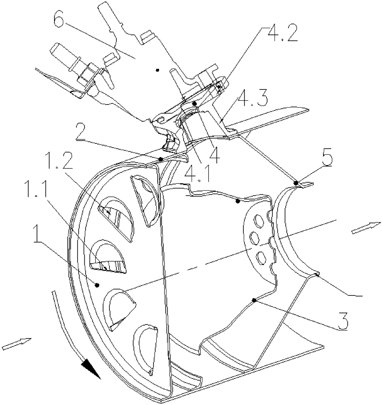 Radial injecting mixer for mixing exhaust gas and reducing agent fluid