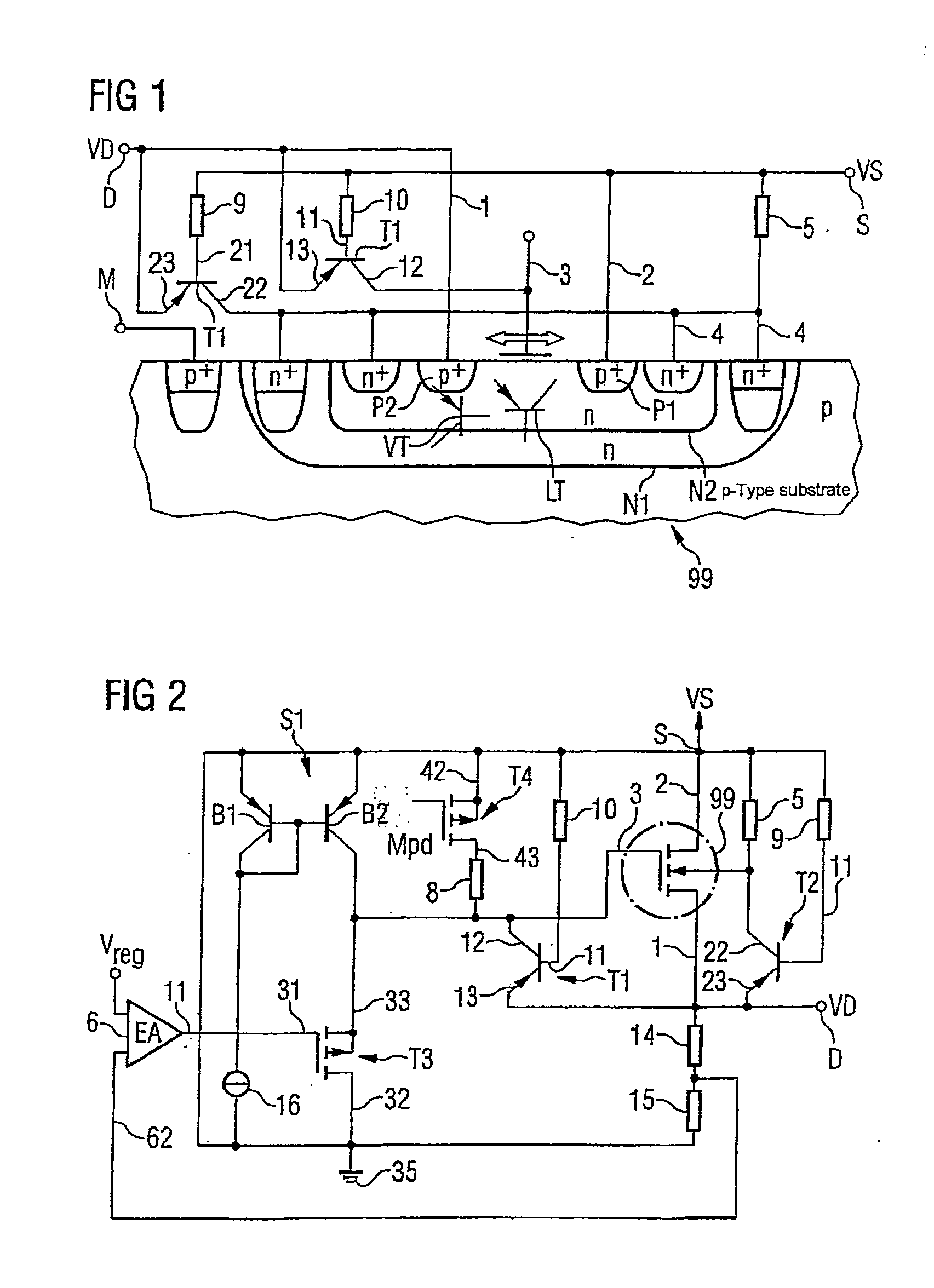 Circuit arrangement for protection against electrostatic discharge and voltage regulating device having a circuit arrangement