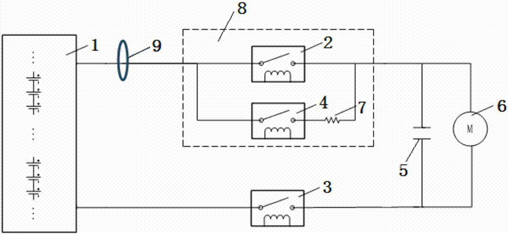 Precharge control circuit and control method for high-voltage system of hybrid electric vehicle