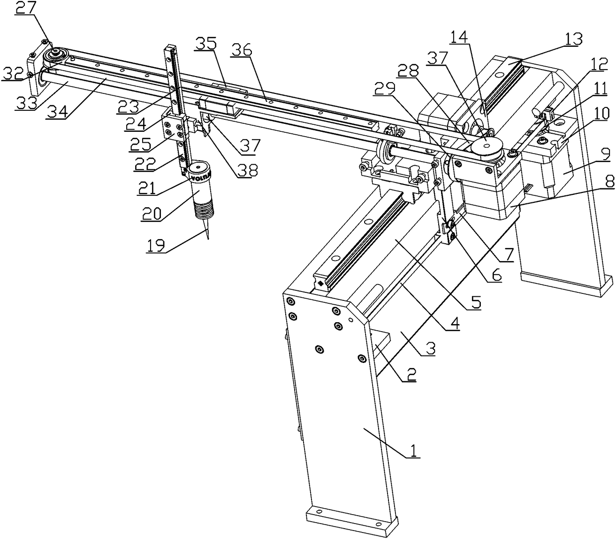 Building template automatic drilling machine and operating method