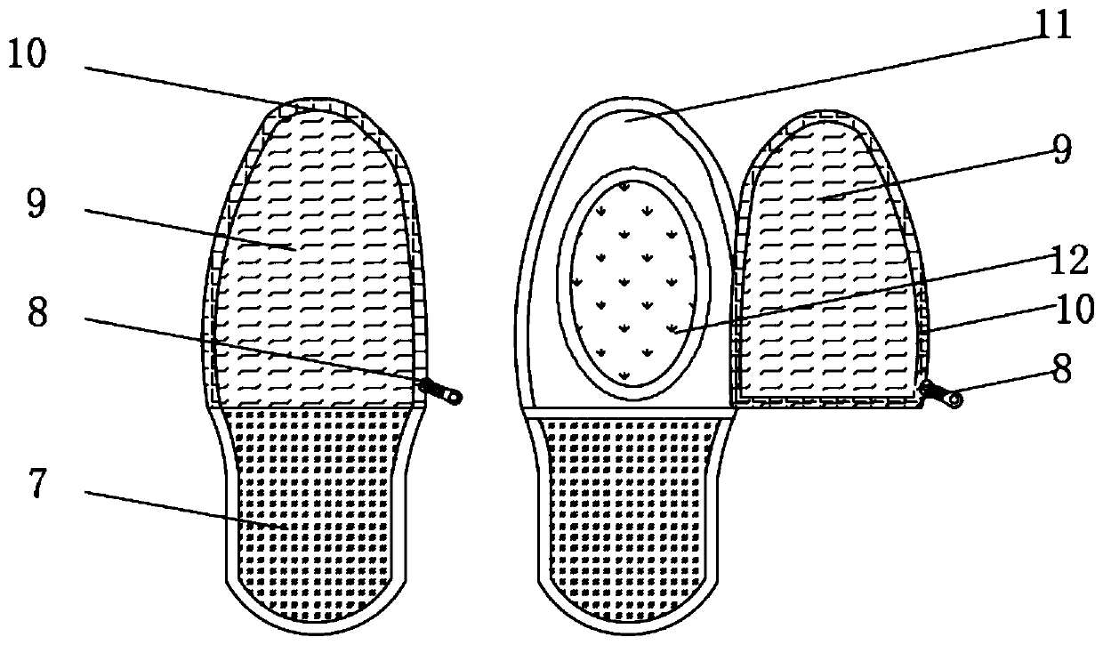 Detachable cotton slipper with traditional Chinese medicine insole