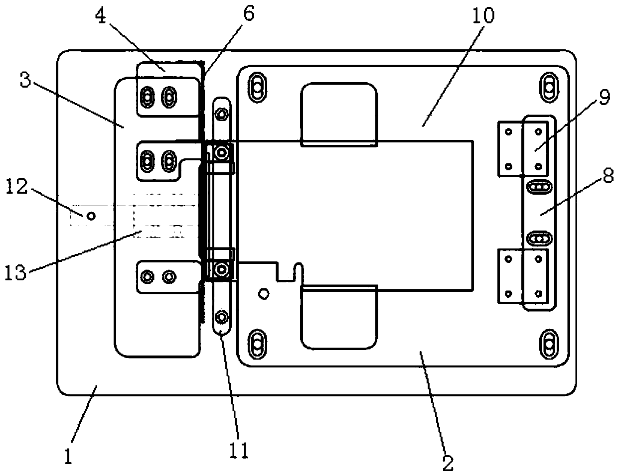 Network card iron sheet mounting jig