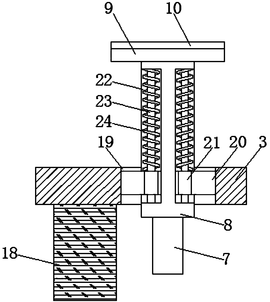 Cutting device of ink brush hair material