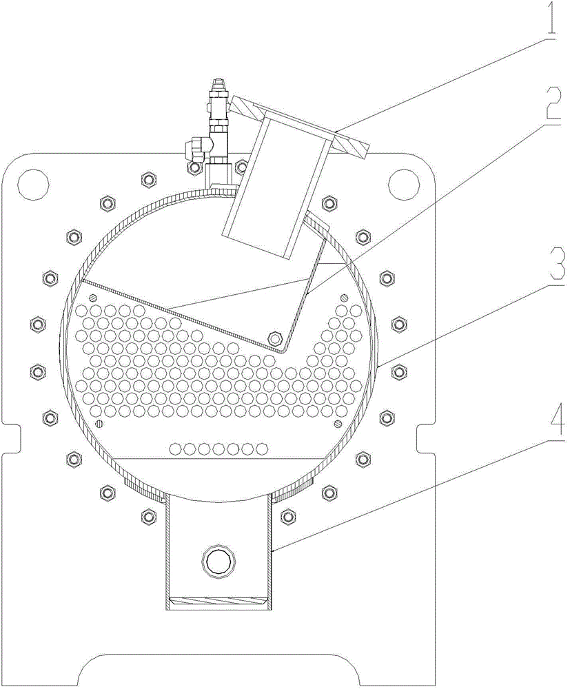 Heat exchanging device and condenser with built-in oil separation system of heat exchanging device