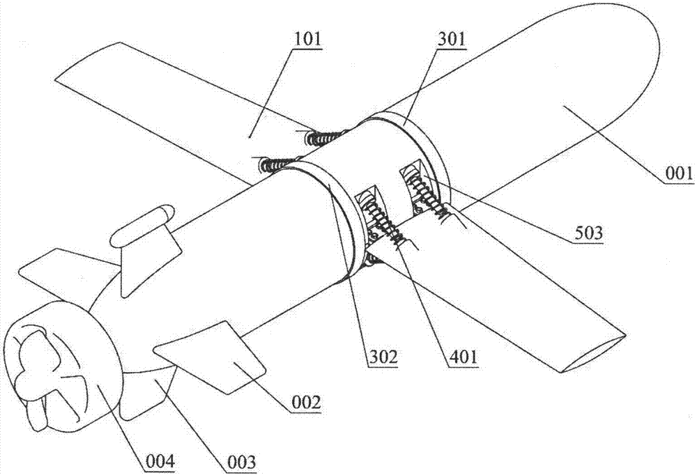 Swing-hydrofoil-type wave energy collecting device for small-size ocean underwater vehicle