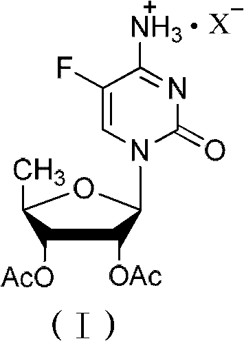 2',3'- di-O-acetyl-5'-deoxy-5-fulurocytidineonium compound and preparation method thereof