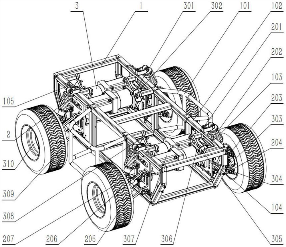 Driving and grading mechanism for all-terrain mobile robot