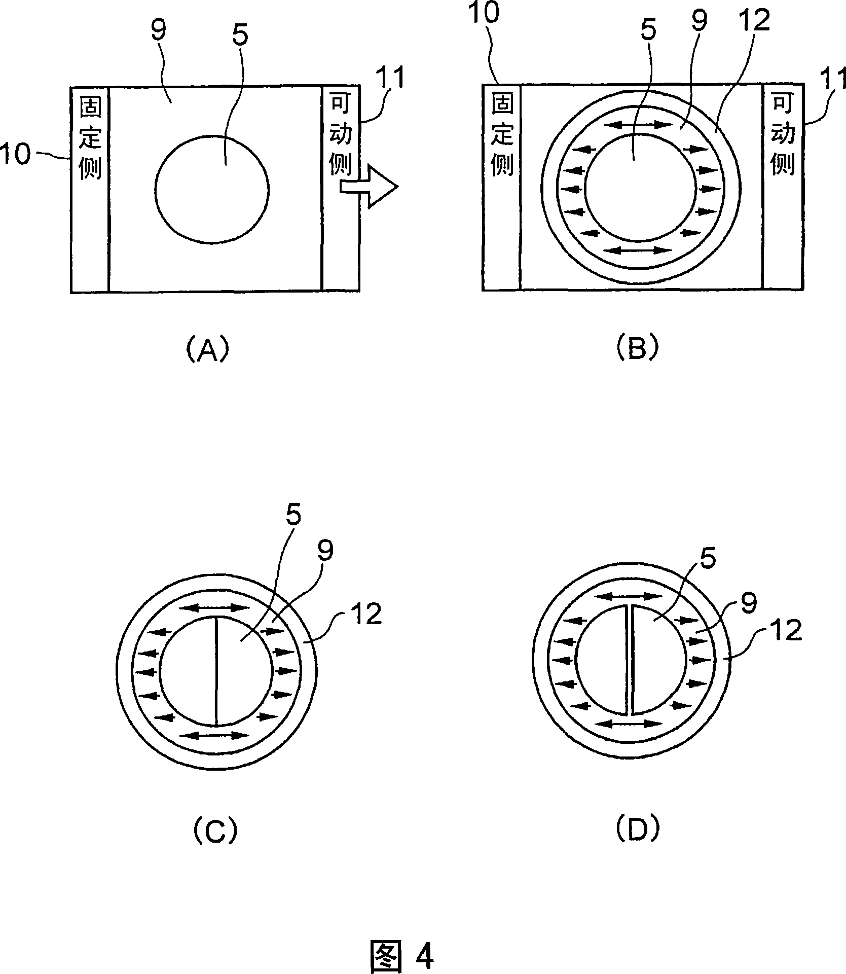 Method and device for breaking work, method for scribing and breaking work, and scribing device with breaking function