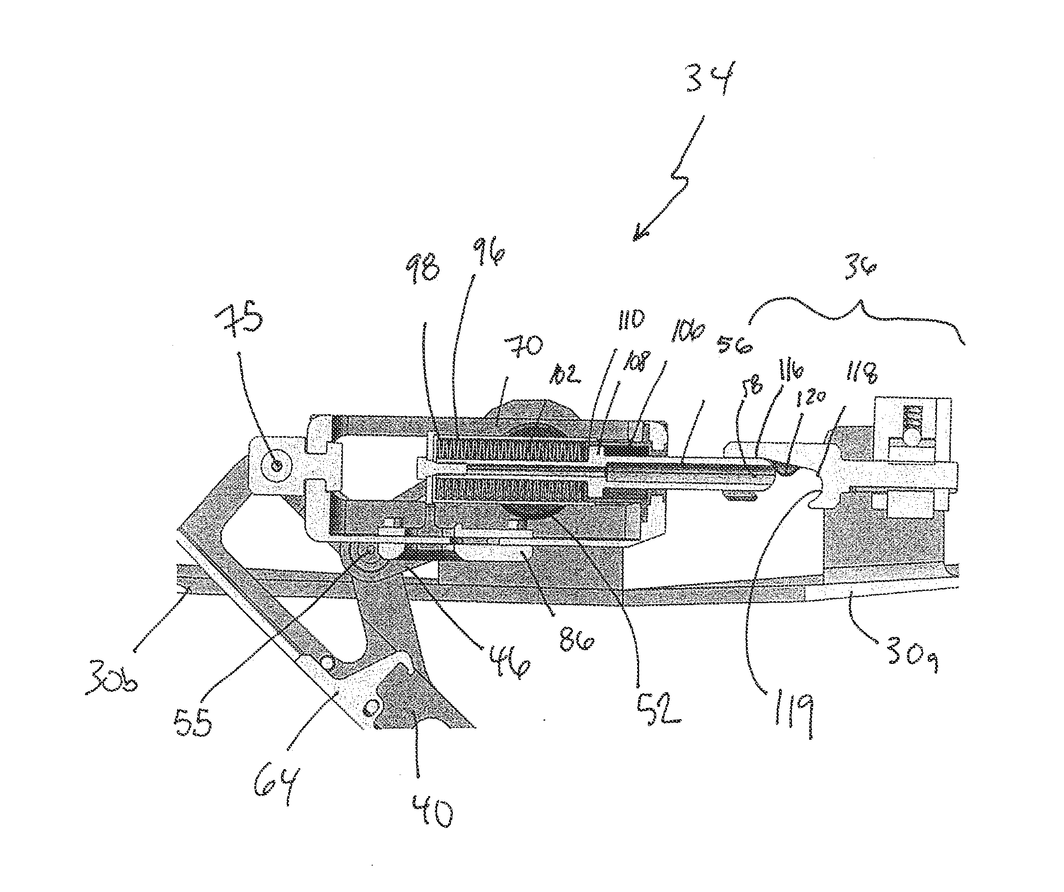 Latching system for securing two components