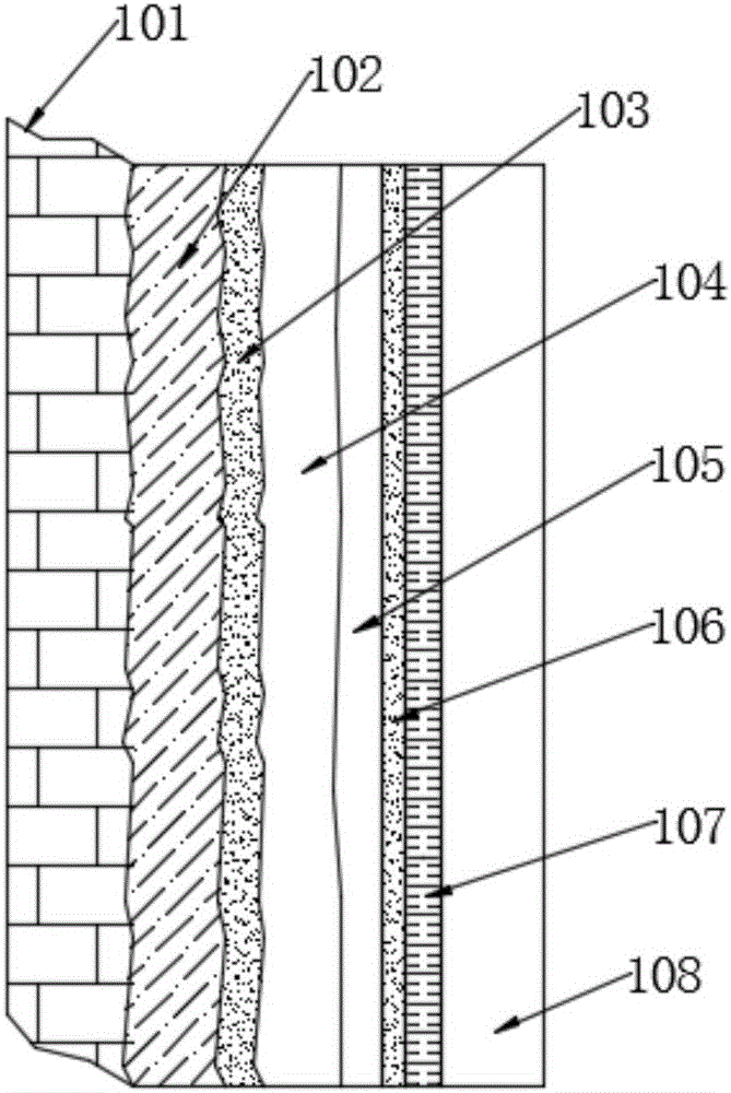 Empty wallpaper pasting decorative structure and construction method thereof