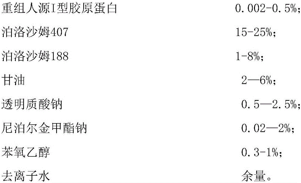 Recombinant humanized type I collagen gel scaffold for vaginal relaxation and preparation method thereof