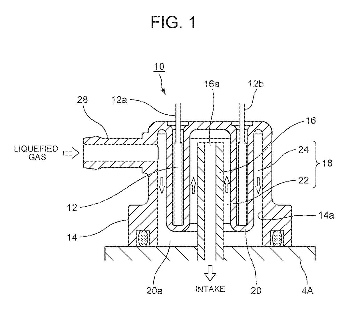 Heater device for heating liquefied gas