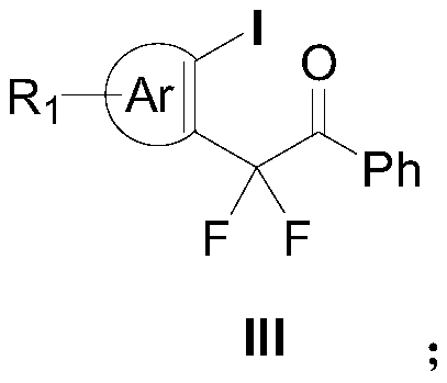 Aryl iodine compounds containing difluoromethylene at the ortho-position and preparing method thereof