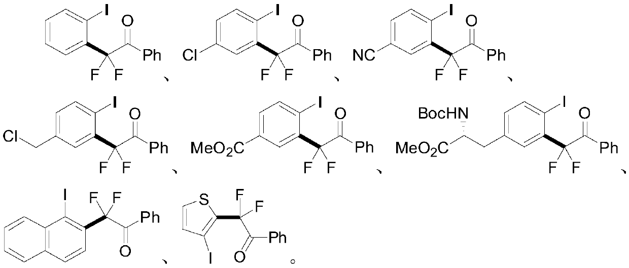 Aryl iodine compounds containing difluoromethylene at the ortho-position and preparing method thereof